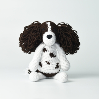 Springer Spaniel Crochet Dog Amigurumi, Stuffed Cute Animal Toy High Quality