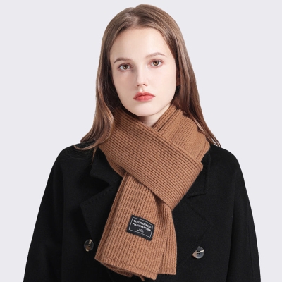   100% Wool Women's Scarf, Warm And Versatile Short Vertical Striped Scarf