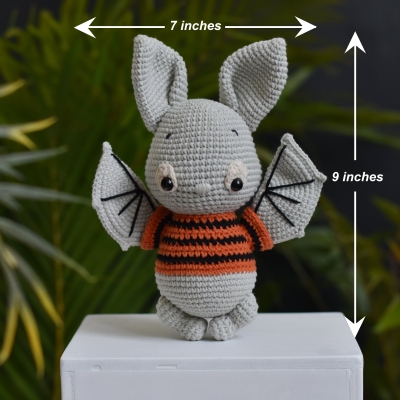 Halloween Bat Crochet Toy - Bat Amigurumi Stuffed Gift - Bat Gift Crochet Plush - Super Cute Bat Crochet - Halloween Crochet Animals