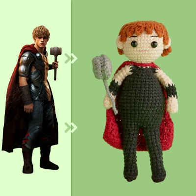 Full Body Customizable 1 Person Custom Crochet Doll Personalized Gifts Handwoven Mini Dolls - Thor
