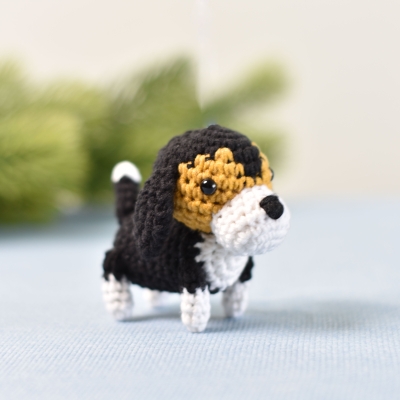 Tiny Beagle Dog Crochet, Miniature Beagle, Miniature Dog, Tiny Dog, Tiny Crochet
