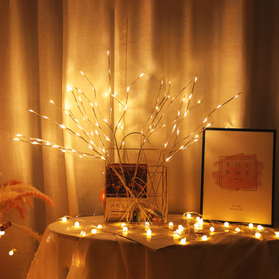Branch Light Single Length 29.5 Inch Battery Powered Decoration Lights Up Christmas Room Home Romance (White)