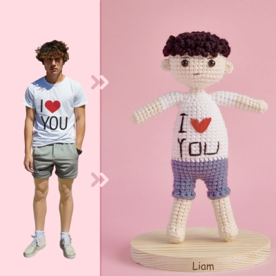 Full Body Customizable 1 Person Custom Crochet Doll Personalized Gifts Handwoven Mini Dolls - I Love You