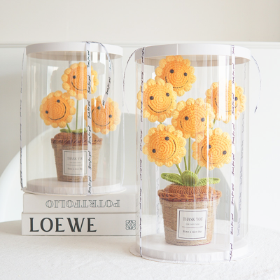     Potted with Gift Box, Smile Face Sunflower Ornaments, Home Decor