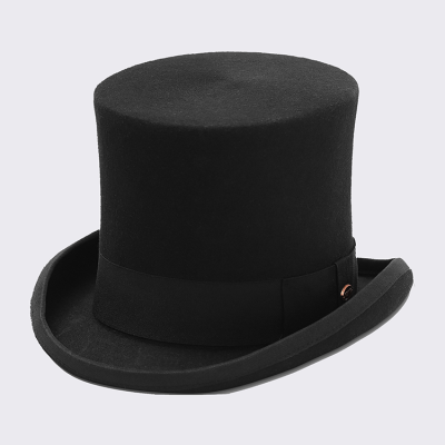  Mad Hatter Top Hat Men 100% Wool Felt Satin Lined Black Low Hight Top Hats