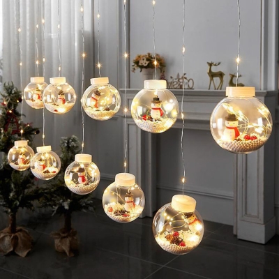   10 Christmas Balls LED Wishing Ball Lights Curtain String Lights Window Christmas Tree Decoration Warm White Light