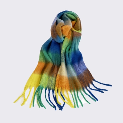   Oversized Mohair Scarf Autumn And Winter Versatile Thickened Warm Solid Color Shawl