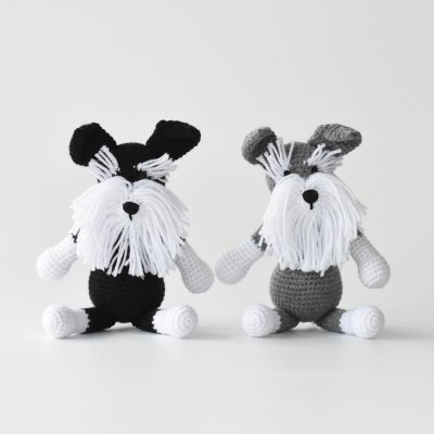 Schnauzer Dog Amigurumi Animal Crochet Stuffed Dog Kid Plush Toy High Quality