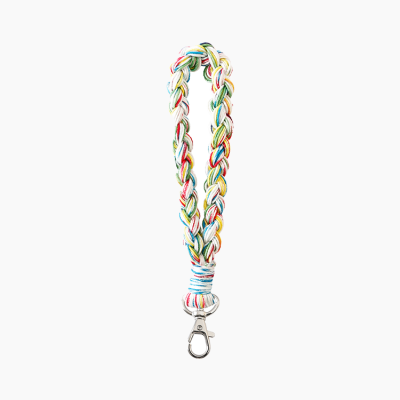 Macrame Woven Wristlet Lanyard Key Fob, Colorful Boho Wrist Lanyard, Bohemian Keychain Accessory