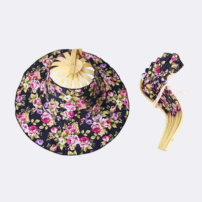   Fashionable Bamboo Fan Hat Womens Sun Hat 2 in 1 Sunhat Foldable Bamboo Hand Fan Sunhat Hat