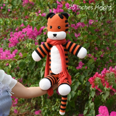 Amigurumi Tiger, Crochet Hobbes, Handmade Stuffed Tiger, Huggable Plush Toy