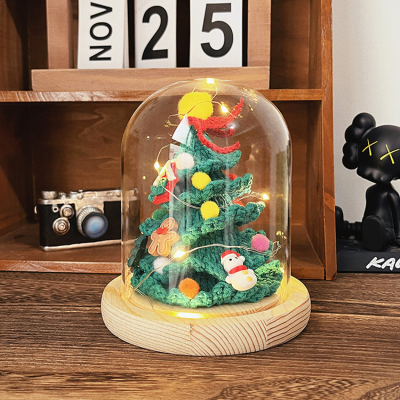 Crochet Christmas Tree Night Lamp, Handmade Knitted Xmas Tree Ornaments