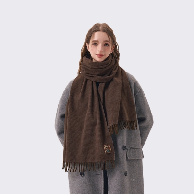 Winter Simple Solid Color Scarf Outer Wear To Prevent Cold Students Versatile Warm Matching