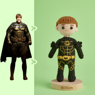 Full Body Customizable 1 Person Custom Crochet Doll Personalized Gifts Handwoven Mini Dolls - Batman