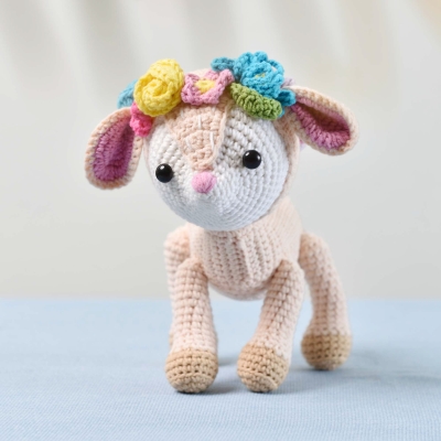 Stuffed Fawn Crochet, Handmade Fawn Plush Toy Baby Shower Gift, Deer Crocchet