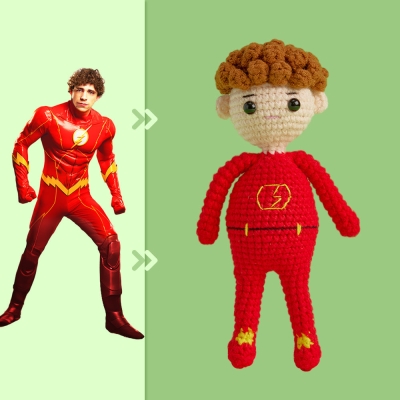 Full Body Customizable 1 Person Custom Crochet Doll Personalized Gifts Handwoven Mini Dolls - Flash