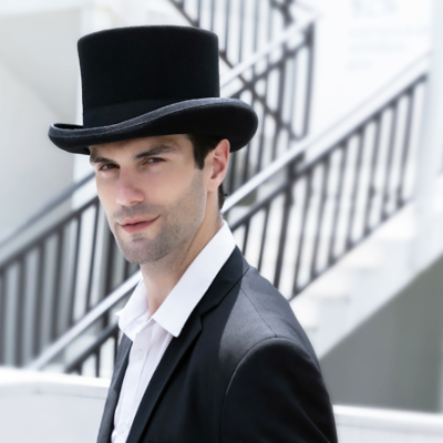   Mad Hatter Top Hat Men 100% Wool Felt Satin Lined Black Low Hight Top Hats