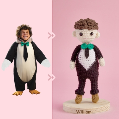 Full Body Customizable 1 Person Custom Crochet Doll Personalized Gifts Handwoven Mini Dolls - Penguin