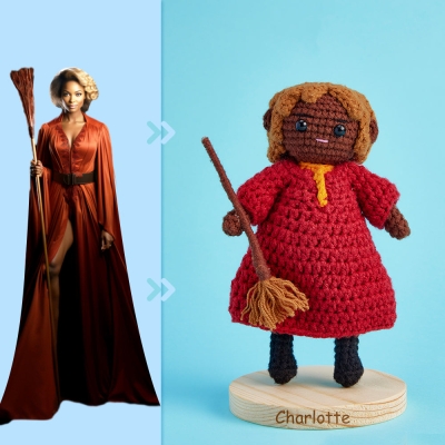 Full Body Customizable 1 Person Custom Crochet Doll Personalized Gifts Handwoven Mini Dolls - Witch