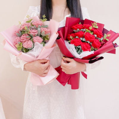   Handmade Knitted Artificial Rose,  s Bouquet Gift for Her