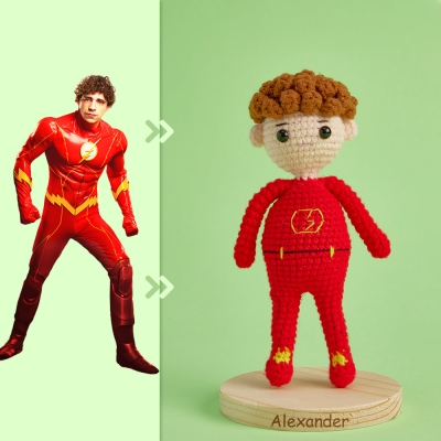 Full Body Customizable 1 Person Custom Crochet Doll Personalized Gifts Handwoven Mini Dolls - Flash