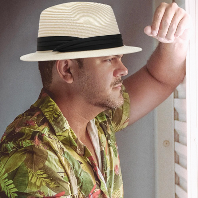   Handmade Fedora Short Brim Straw Hat Men Women Sun Hat Summer Panama Hats