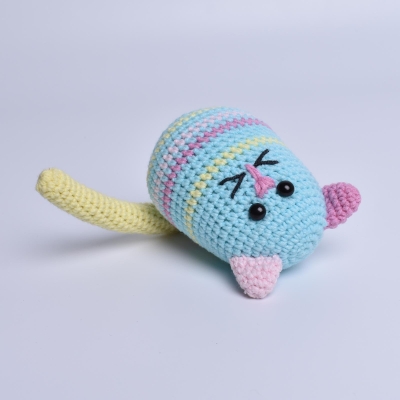 Fun Egg-Shaped Cat Crochet Animal Handmade Amigurumi Stuffed Toy Doll