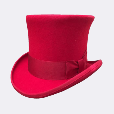 Theater Quality 100% Wool Felt Top Hat Victorian Mad Hatter 6.7in Tall Gentlemen Magic Topper Hats