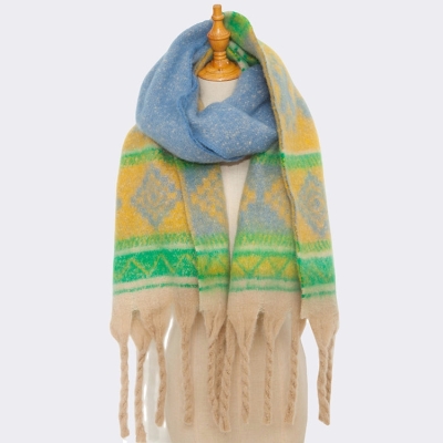 New Autumn And Winter Imitation Mohair Jacquard Thick Beard Scarf/Shawl With Various Combinations