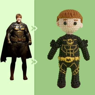 Full Body Customizable 1 Person Custom Crochet Doll Personalized Gifts Handwoven Mini Dolls - Batman