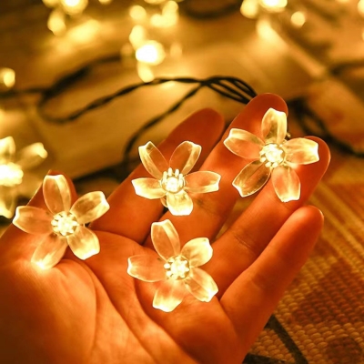   Solar Cherry Blossom String Lights, 8 Modes LED Lights for Outdoor Party Holiday Decoration
