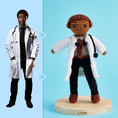 Full Body Customizable 1 Person Custom Crochet Doll Personalized Gifts Handwoven Mini Dolls - Doctor
