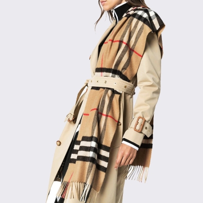 Women's Wool Tassel Scarf Autumn And Winter British Style Versatile Plaid Thickened Large Scarf