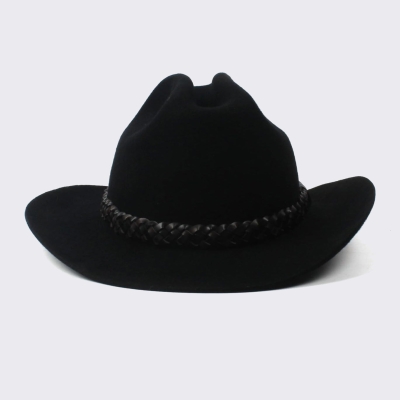   Cowboy Hat Men/Women Western Hat 100% Wool Felt Rodeo Hat with Leather Band