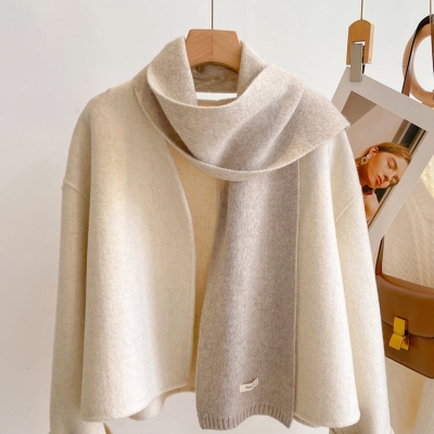 Unisex 100% Wool Scarf, Knitted Wool Scarf Is Versatile In Autumn And Winter