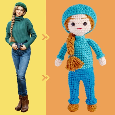 Custom Crochet Doll Personalized Gifts Handwoven Mini Look alike Dolls - Beautiful Woman Doll
