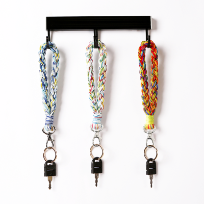 Macrame Woven Wristlet Lanyard Key Fob, Colorful Boho Wrist Lanyard, Bohemian Keychain Accessory