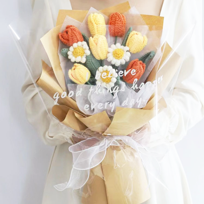 s Bouquet, a Bunch of Tulip Daisy, Anniversary Gift for Her