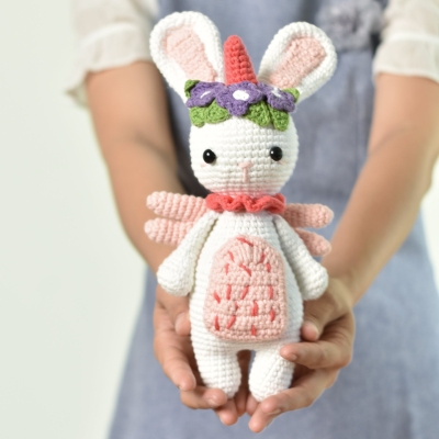 Little Bunicorn, Stuff Bunny Unicorn, Crochet Bunicorn Toy, Handmade Gift