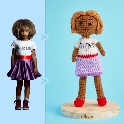 Full Body Customizable 1 Person Custom Crochet Doll Personalized Gifts Handwoven Mini Dolls - Hug Me Girl