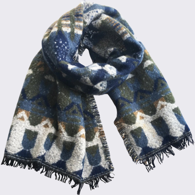   Women's Winter Travel Ethnic Style Scarf Thickened Warm Knitted Shawl Blanket Dual Use