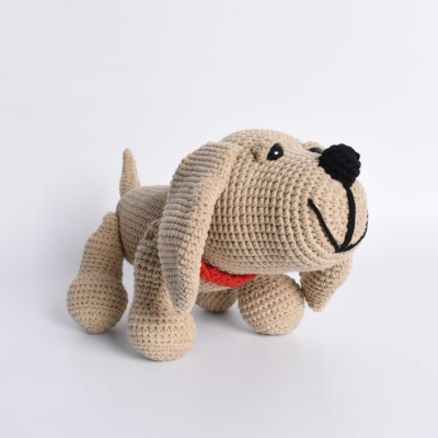 Crochet Dog, Basset Hound Dog, Stuffed Puppy, Animal Toy, Handmade Crochet Gift