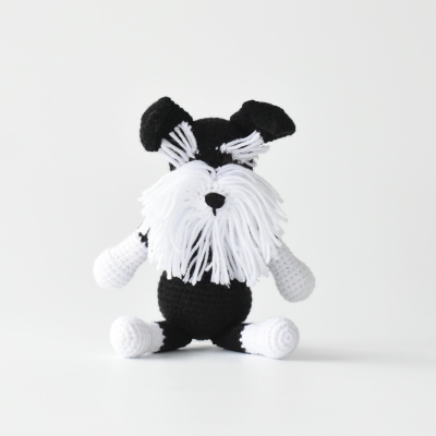 Schnauzer Dog Amigurumi Animal Crochet Stuffed Dog Kid Plush Toy High Quality