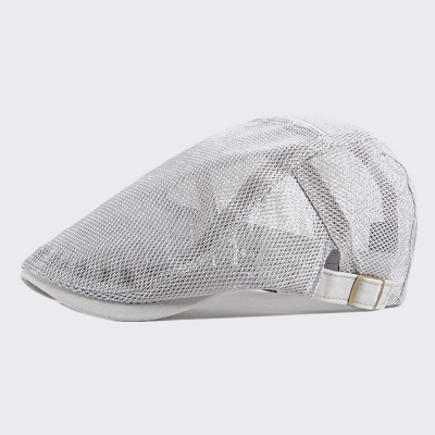   Mesh Newsboy Cap Mesh Breathable Summer Cap Adjustable Newsboy Beret Cap Cabbie Flat Cap