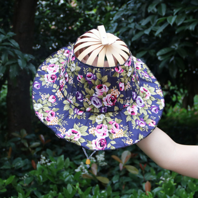  Fashionable Bamboo Fan Hat Womens Sun Hat 2 in 1 Sunhat Foldable Bamboo Hand Fan Sunhat Hat
