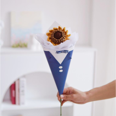 Single Crochet Sunflower Handmade Knitted Preserved Flower Bouquet