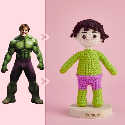 Full Body Customizable 1 Person Custom Crochet Doll Personalized Gifts Handwoven Mini Dolls - Hulk