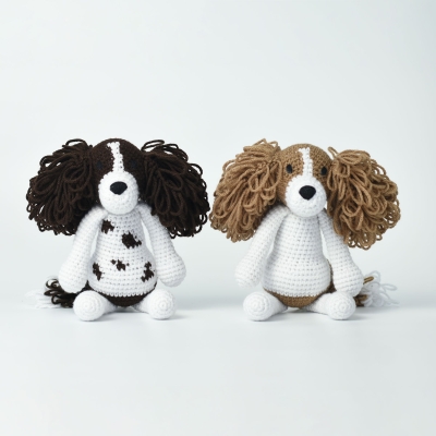 Springer Spaniel Crochet Dog Amigurumi, Stuffed Cute Animal Toy High Quality