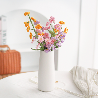 CrochhFlower Forget-Me-Not Handmade Crocheted Flowers  Knitted Cotton Yarn Crochet Bouquet
