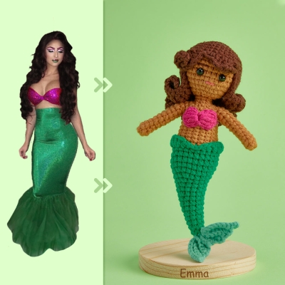 Full Body Customizable 1 Person Custom Crochet Doll Personalized Gifts Handwoven Mini Dolls - Mermaid